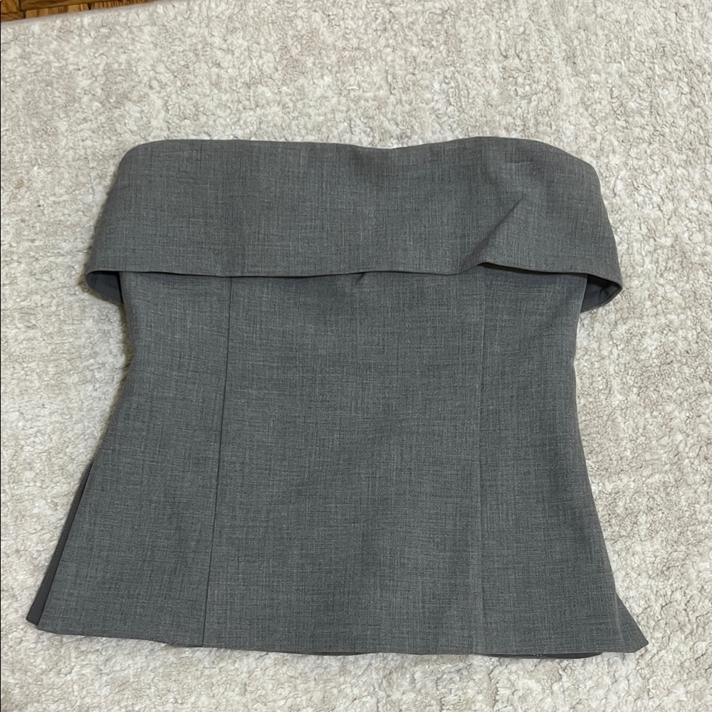 Babaton Grey Strapless Top